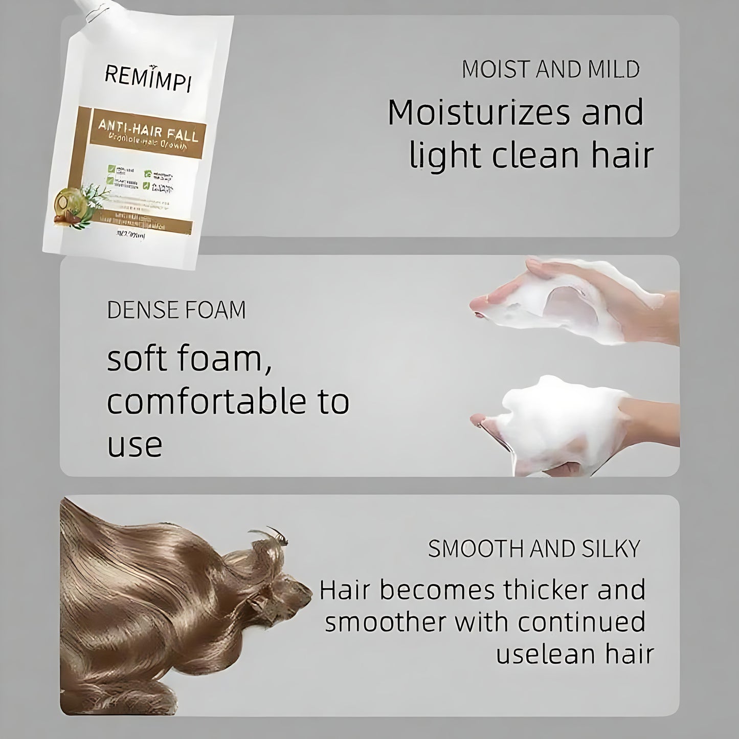 【Buy 1 Get 1 Free】REMIMPI Anti-Hair Fall Hair Loss Treatment Shampoo Oil Control Anti dandruff Haircare Ginseng Ginger Help Hair Growth Jojoba Oat Repair Reduce Hair Loss Scalp Cleanser Conditioner 300ML