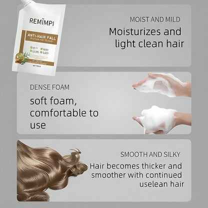 【Buy 1 Get 1 Free】REMIMPI Anti-Hair Fall Hair Loss Treatment Shampoo Oil Control Anti dandruff Haircare Ginseng Ginger Help Hair Growth Jojoba Oat Repair Reduce Hair Loss Scalp Cleanser Conditioner 300ML